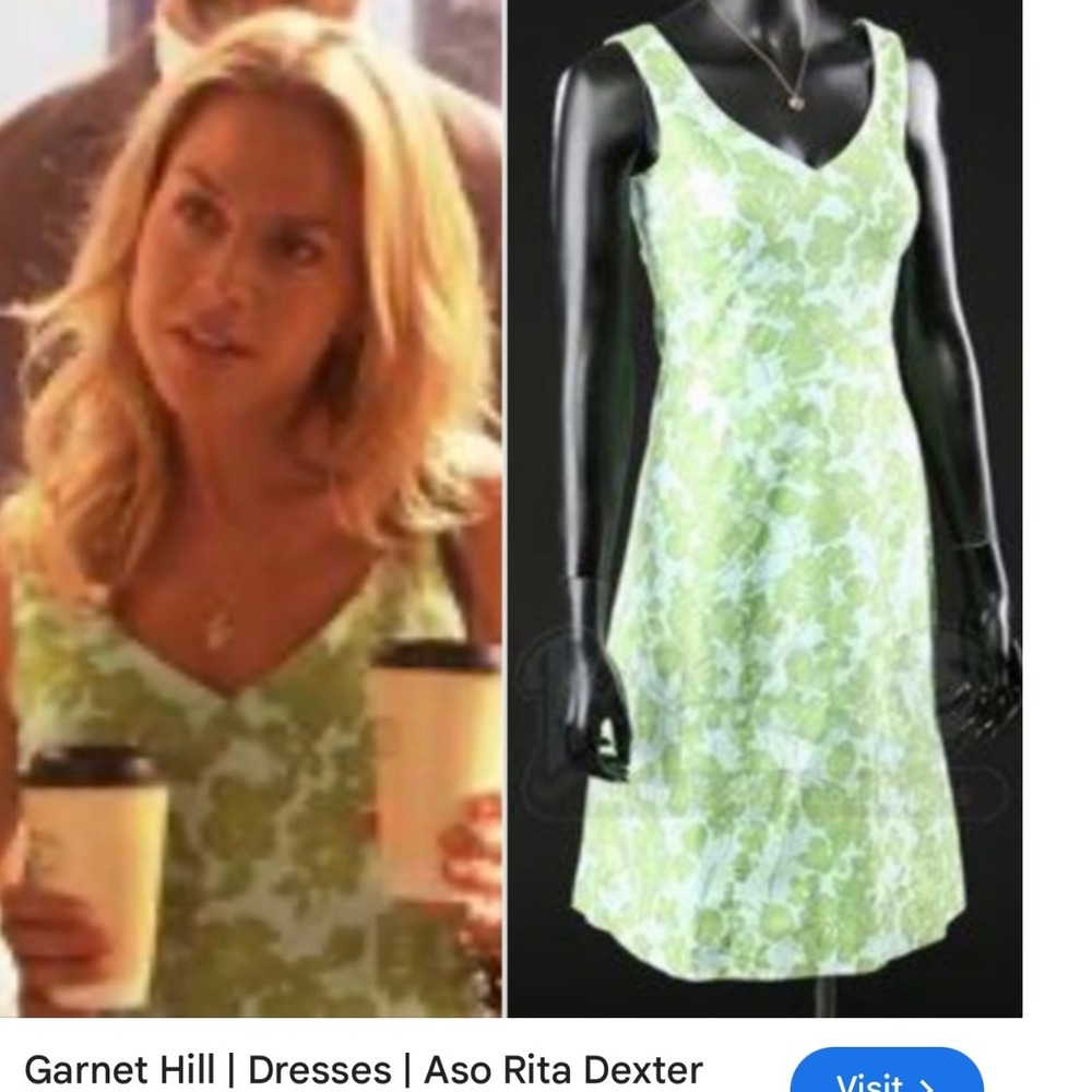 Garnet Hill Floral Print Sleeveless Dress Women's Size 6P Green White - Picture 5 of 12